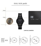 Daniel Wellington Iconic Link Ceramic Black Dial Black Steel Strap Watch For Women - DW00100415