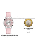 Guess Dahlia Analog Silver Dial Pink Leather Strap Watch for Women - GW0529L1