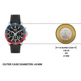 Hugo Boss Troper Chronograph Black Dial Black Leather Strap Watch For Men - 1514099