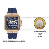 Guess Leo Chronograph Blue Dial Blue Silicone Strap Watch For Men - GW0637G3