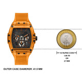 Guess Phoenix Multifunction Black Dial Orange Rubber Strap Watch For Men - GW0203G10