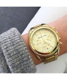 Michael Kors Runway Gold Dial Gold Steel Strap Watch for Women - MK5166