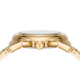 Michael Kors Camille Chronograph White Dial Gold Steel Strap Watch For Women - MK7270