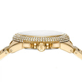 Michael Kors Camille Chronograph White Dial Gold Steel Strap Watch For Women - MK6994