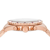 Michael Kors Everest Chronograph Black Dial Rose Gold Steel Strap Watch for Women - MK6972