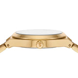 Michael Kors Lennox Analog Blue Dial Gold Steel Strap Watch for Women - MK7460