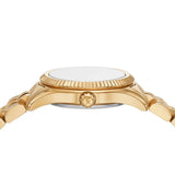 Michael Kors Lexington Pave Three-Hand Green Dial Gold Steel Strap Watch for Women - MK4842