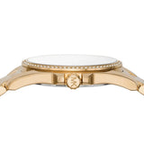 Michael Kors Whitney Three-Hand White Dial Gold Steel Strap Watch For Women - MK6693