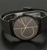 Calvin Klein Minimal Black Dial Black Mesh Bracelet Watch for Men - K3M214X1