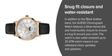 Guess Delancy Quartz Silver Dial Black Leather Strap Watch For Men - W0870G2