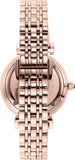 Emporio Armani Gianni T-Bar Quartz Crystals Black Dial Gold Steel Strap Watch For Women - AR11423