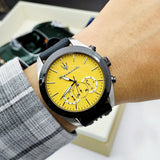 Maserati Traguardo Chronograph Yellow Dial Black Silicone Strap Watch For Men - R8871612045