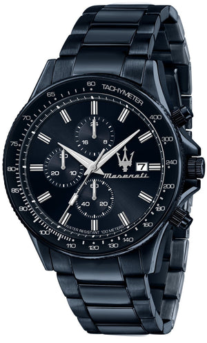 Maserati SFIDA Chronograph Blue Dial Blue Steel Strap Watch For Men - R8873640023
