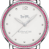 Coach Delancey White Dial Red Leather Strap Watch for Women - 14502879