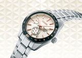 Seiko Presage Sharp Edged Series Automatic GMT Champagne Dial Silver Steel Strap Watch For Men - SPB273J1