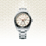 Seiko Presage Sharp Edged Series Automatic GMT Champagne Dial Silver Steel Strap Watch For Men - SPB273J1