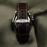 Seiko 5 Sports SKX GMT Automatic Mocha Black Dial Brown Leather Strap Watch For Men - SSK036K1