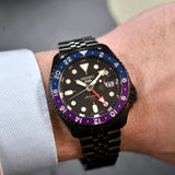 Seiko Automatic SKX GMT Yuto Horigome Limited Edition Black Dial Black Steel Strap Watch For Men - SSK027K1