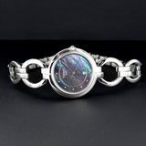 Tissot T Lady Flamingo Mother of Pearl Blue Dial Silver Steel Strap Watch for Women - T094.210.11.126.00