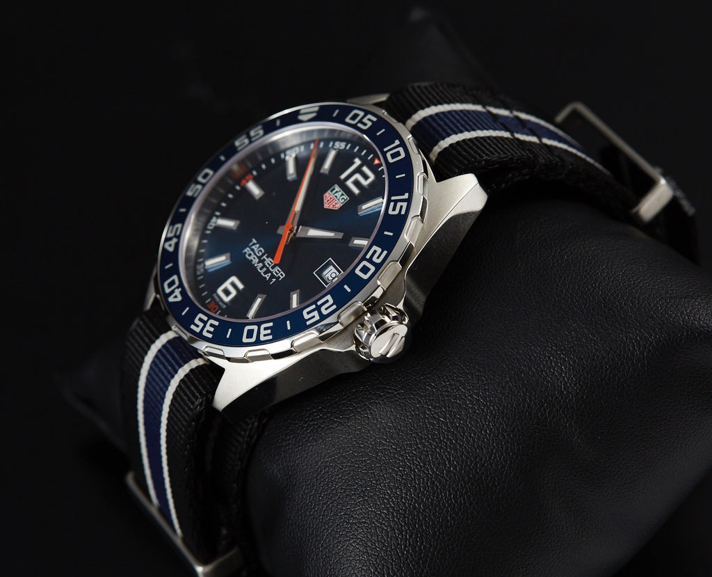 Tag Heuer Formula 1 Chronograph Blue Dial Two Tone NATO Strap Watch for Men - CAZ1014.FC8197