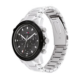 Tommy Hilfiger Troy Chronograph Grey Dial Silver Steel Strap Watch For Men - 1792106