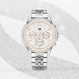 Tommy Hilfiger Harper Chronograph White Dial Silver Steel Strap Watch For Women - 1782222