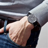 Tissot T Classic Dream Black Dial Black Leather Strap Watch for Men - T033.410.26.053.01