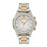 Versace Greca Action Chronograph Quartz Silver Dial Two Tone Steel Strap Watch for Men - VE3J00522