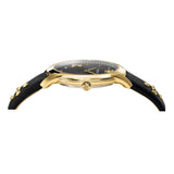 Versace Audrey Quartz Black Dial Black Leather Strap Watch for Women - VELR00319