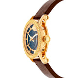 Versace Code Quartz Blue Dial Brown Leather Strap Watch For Men - VEPO00220