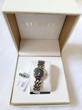 Versace V-Flare Quartz Black Dial Silver Steel Strap Watch for Women - VEBN00618