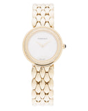 Versace V Flare Diamonds Silver Dial Gold Steel Strap Watch for Women - VEBN00918