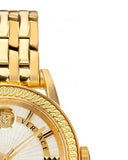Versace Code Quartz Silver Dial Gold Steel Strap Watch For Men - VEPO00420
