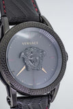Versace Palazzo Empire Black Dial Black Leather Strap Watch for Men - VERD00218