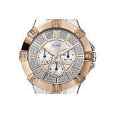Guess Vista Analog Diamonds Silver Dial Two Tone Steel Strap Watch for Women - W0024L1