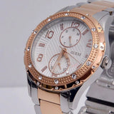 Guess Siren White Dial Two Tone Steel Strap Watch for Women - W0442L4