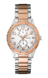 Guess Siren White Dial Two Tone Steel Strap Watch for Women - W0442L4
