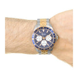 Guess Odyssey Blue Dial Two Tone Steel Strap Watch For Men - W1107G3