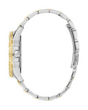 Guess Frontier Chronograph Crystals Gold Dial Two Tone Steel Strap Watch For Women - W1156L5