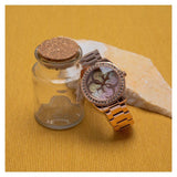 Guess G Twist Diamonds Rose Gold Dial Rose Gold Steel Strap Watch For Women - W1201L3