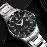 Maserati SFIDA Chronograph Black Dial Silver Steel Strap Watch For Men - R8853140005