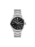 Tag Heuer Carrera Day Date Automatic Black Dial Silver Steel Strap Watch for Men - WBN2010.BA0640
