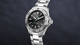 Tag Heuer Aquaracer Professional 200 Solargraph Quartz Black Dial Silver Steel Strap Watch for Men - WBP1114.BA0000