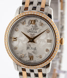Omega De Ville Prestige Quartz Diamonds Silver Dial Two Tone Steel Strap Watch for Women - 424.25.27.60.52.001
