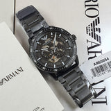 Emporio Armani Meccanico Automatic Black Dial Black Steel Strap Watch For Men - AR60054