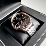 Hugo Boss Grand Prix Black Dial Two Tone Steel Strap Watch for Men - 1513473