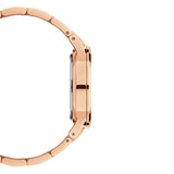 Daniel Wellington Iconic Link Black Dial Rose Gold Steel Strap Watch for Women - DW00100212