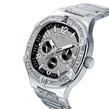 Guess Duke Glitz Black Dial Silver Steel Strap Watch For Men - GW0576G1