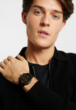 Fossil Neutra Chronograph Black Dial Black Steel Strap Watch for Men - FS5525