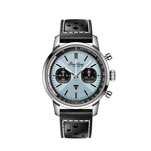 Breitling Top Time B01 Triumph Blue Dial Black Leather Strap Watch for Men - AB01764A1C1X1